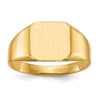 Gold Polished Octagonal Open Back Signet Ring