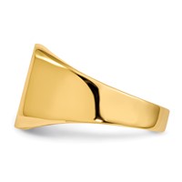 10K Yellow Gold 13.0x12.5mm Square Open Back Mens Signet Ring view 3