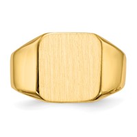 10K Yellow Gold 13.0x12.5mm Square Open Back Mens Signet Ring view 4