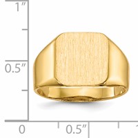 14K Yellow Gold 12.5x 13.0mm Octagon Open Back Mens Signet Ring view 5