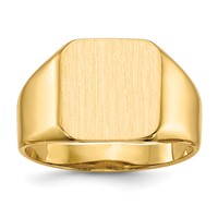 10K Yellow Gold 13.0x12.5mm Square Open Back Mens Signet Ring view 1
