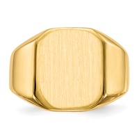 14K 13.0x15.5mm Octagon Open Back Mens Signet Ring view 4