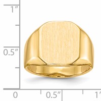 14K 13.0x15.5mm Octagon Open Back Mens Signet Ring view 5