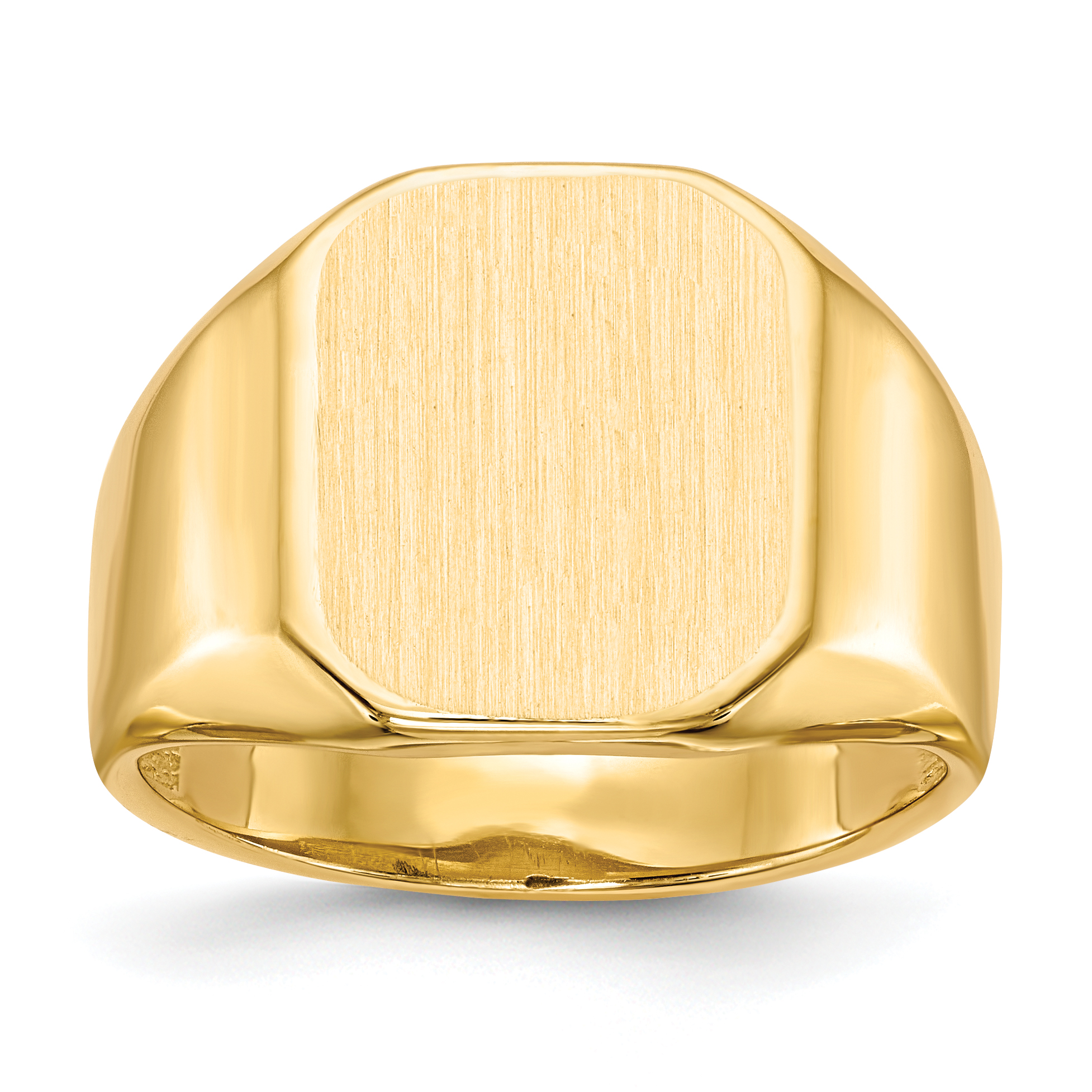 14k 13.0x15.5mm Open Back Mens Signet Ring (RS337)