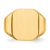 14K Yellow Gold 15.0x 17.0mm Octagon Open Back Mens Signet Ring view 4