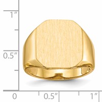 14K Yellow Gold 15.0x 17.0mm Octagon Open Back Mens Signet Ring view 5