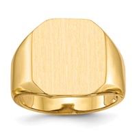 14K Yellow Gold 15.0x 17.0mm Octagon Open Back Mens Signet Ring view 1