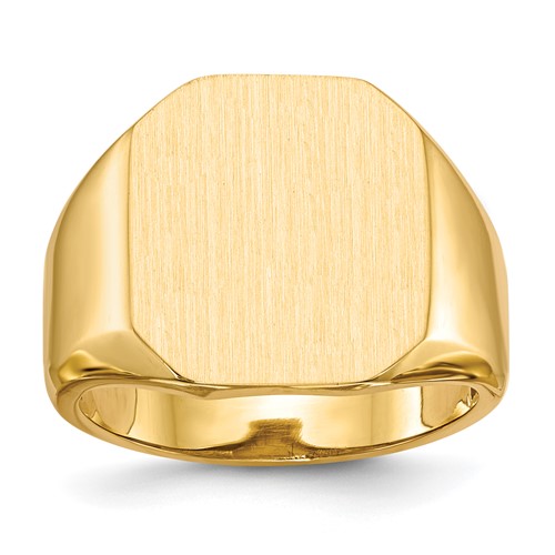 14K Yellow Gold 15.0x 17.0mm Octagon Open Back Mens Signet Ring