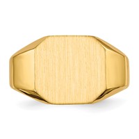 14K Yellow Gold 12.5x11.0mm Octagon Open Back Signet Ring view 4
