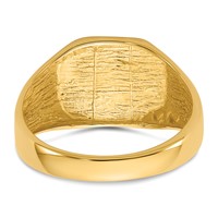 14K Yellow Gold 12.5x11.0mm Octagon Open Back Signet Ring view 5