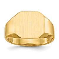 14K Yellow Gold 12.5x11.0mm Octagon Open Back Signet Ring view 1