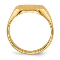 14K Yellow Gold 12.5x 11.0mm Octagon Closed Back Signet Ring view 2