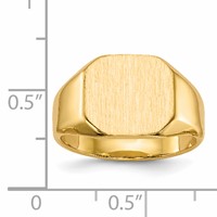 14K Yellow Gold 12.5x 11.0mm Octagon Closed Back Signet Ring view 5