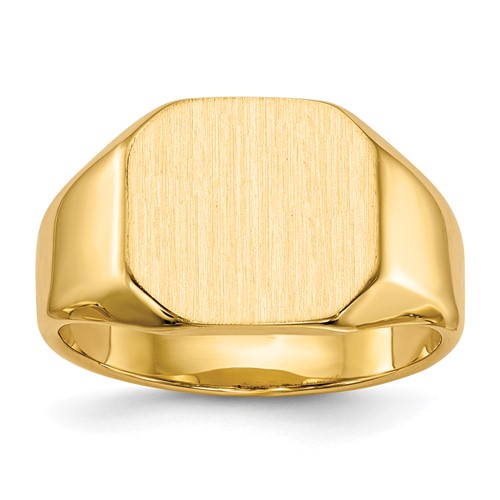14K 12.5x11.0mm Octagon Closed Back Signet Ring