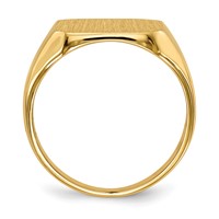 14K Yellow Gold 13.0x 14.0mm Octagon Closed Back Mens Signet Ring view 2