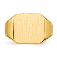 14K Yellow Gold 13.0x 14.0mm Octagon Closed Back Mens Signet Ring view 4