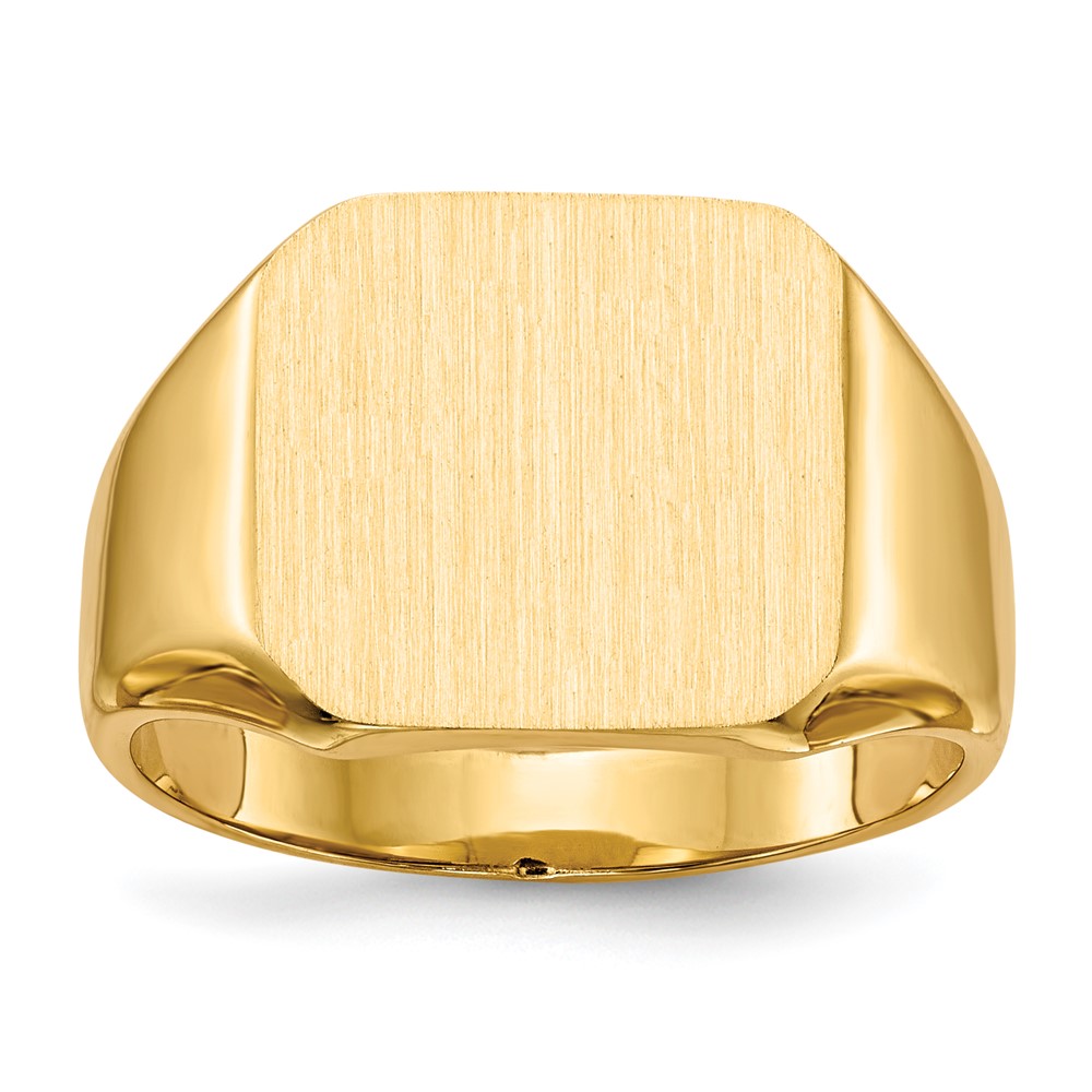 14k 12.0mm x12.0mm Closed Back Men’s Signet Ring