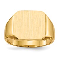 14K Yellow Gold 13.0x 14.0mm Octagon Closed Back Mens Signet Ring view 1