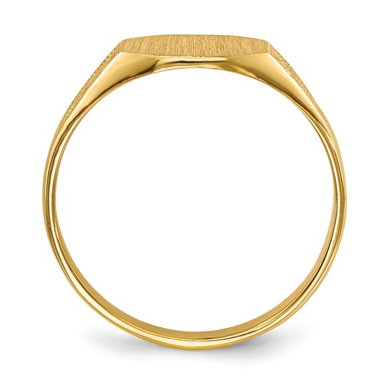 Gold Polished Textured Signet Ring