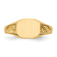 14K Yellow Gold 8.5x7.0mm Octagon Closed Back Signet Ring view 4