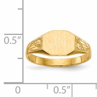 14K Yellow Gold 8.5x7.0mm Octagon Closed Back Signet Ring view 5