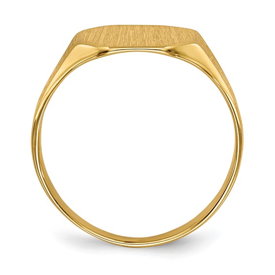 Gold Polished Textured Signet Ring