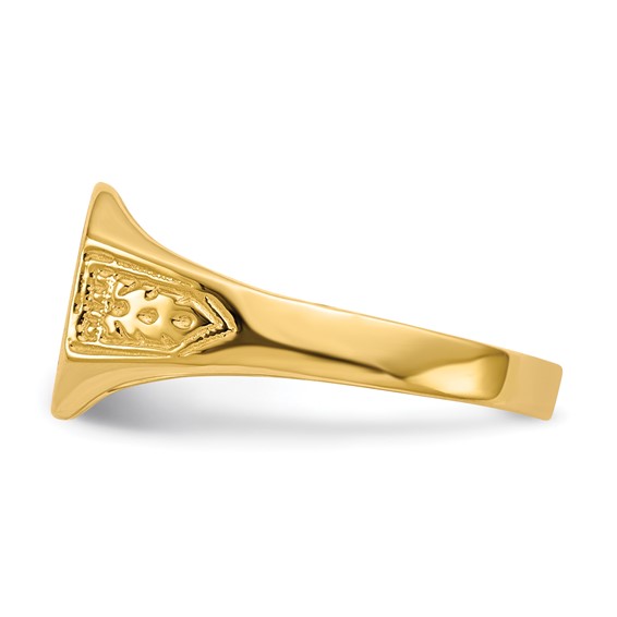 Gold Polished Textured Signet Ring