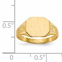 14K Yellow Gold 11.0x 9.0mm Octagon Closed Back Signet Ring view 5