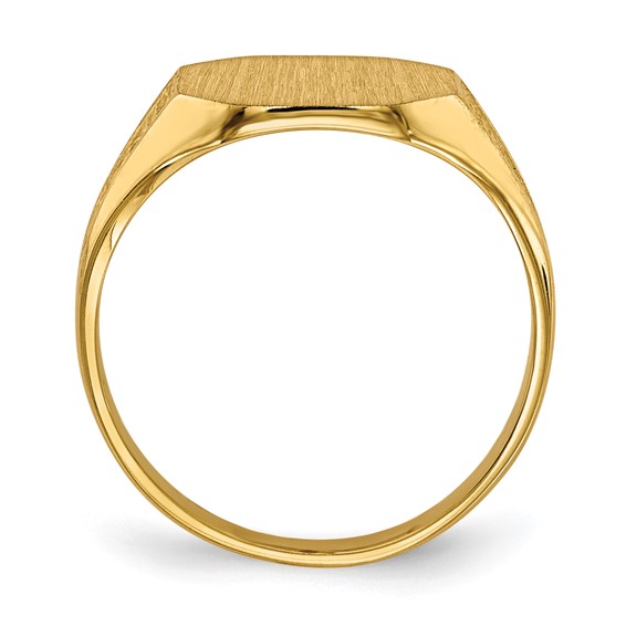 14k 11.0x9.0mm Octagon Closed Back Signet Ring