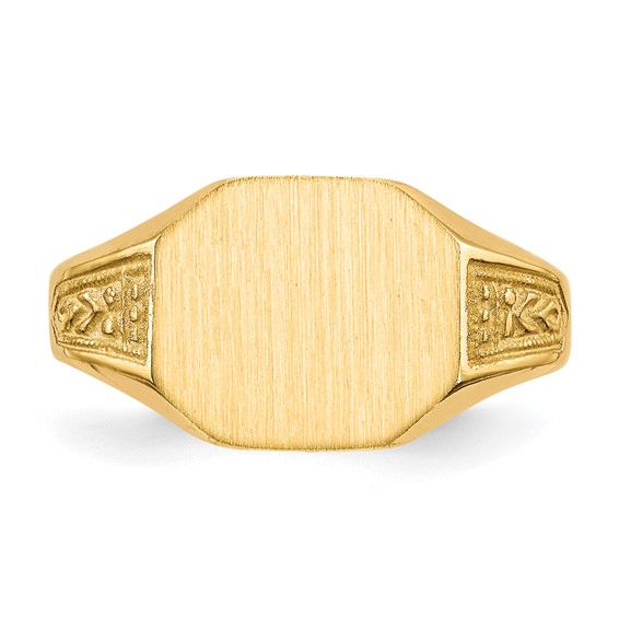 14k 11.0x9.0mm Octagon Closed Back Signet Ring
