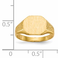 14K Yellow Gold 11.0x 9.0mm Octagon Closed Back Signet Ring view 5