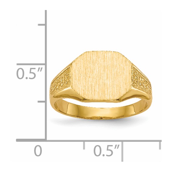 14k 11.0x9.0mm Octagon Closed Back Signet Ring