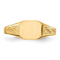 14K Yellow Gold 8.5x 7.0mm Octagon Open Back Signet Ring view 4