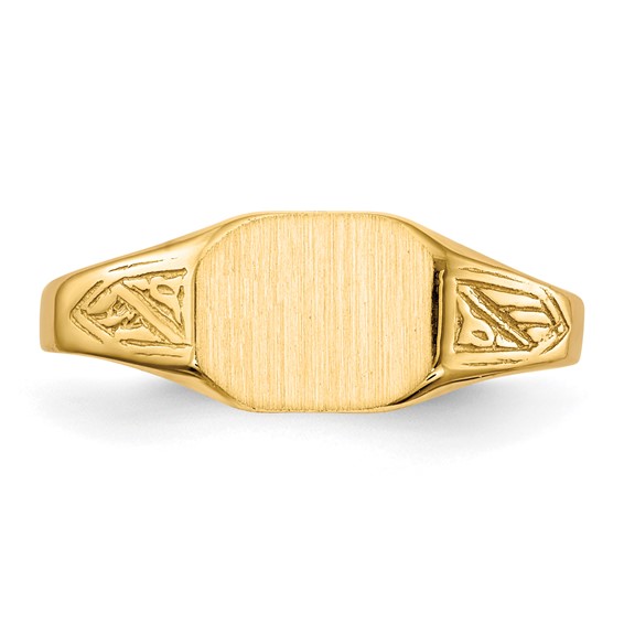 14k 8.5x7.0mm Octagon Open Back Signet Ring