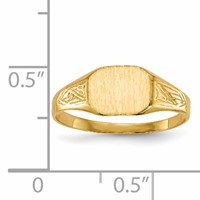14K Yellow Gold 8.5x 7.0mm Octagon Open Back Signet Ring view 5