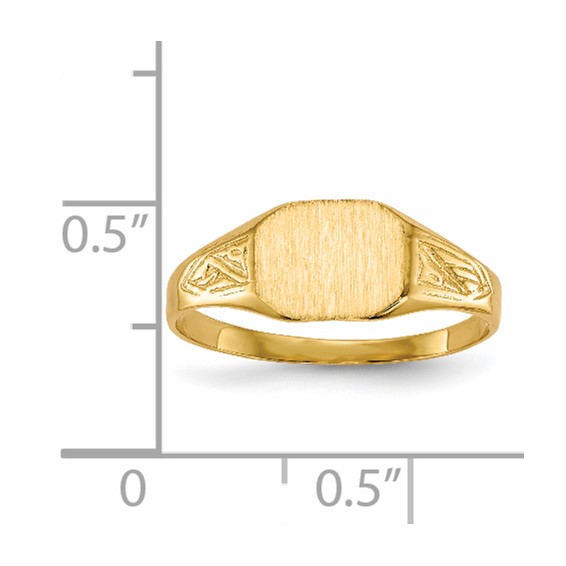 14k 8.5x7.0mm Octagon Open Back Signet Ring