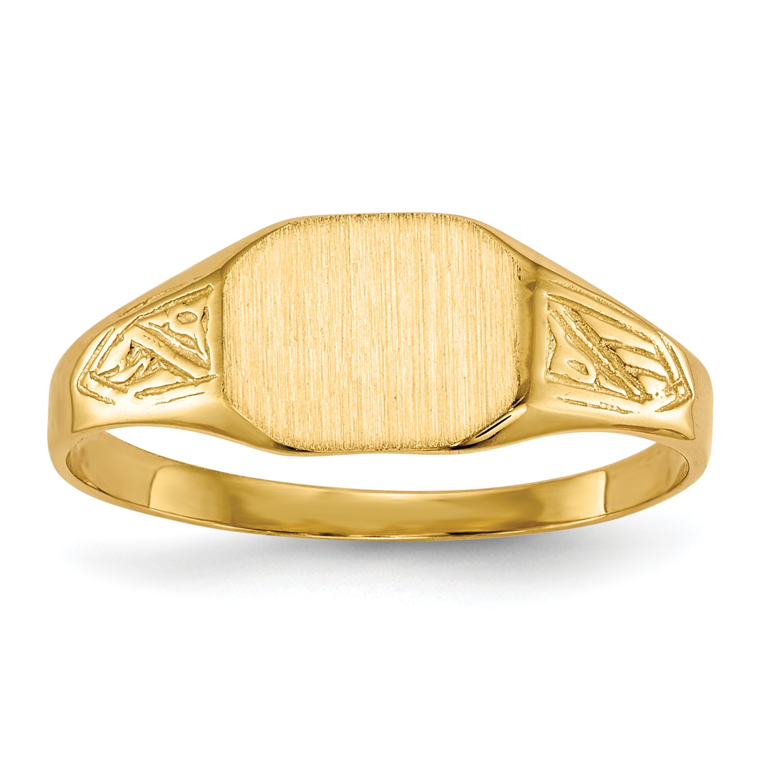 14k 8.5x7.0mm Open Back Signet Ring (RS345)