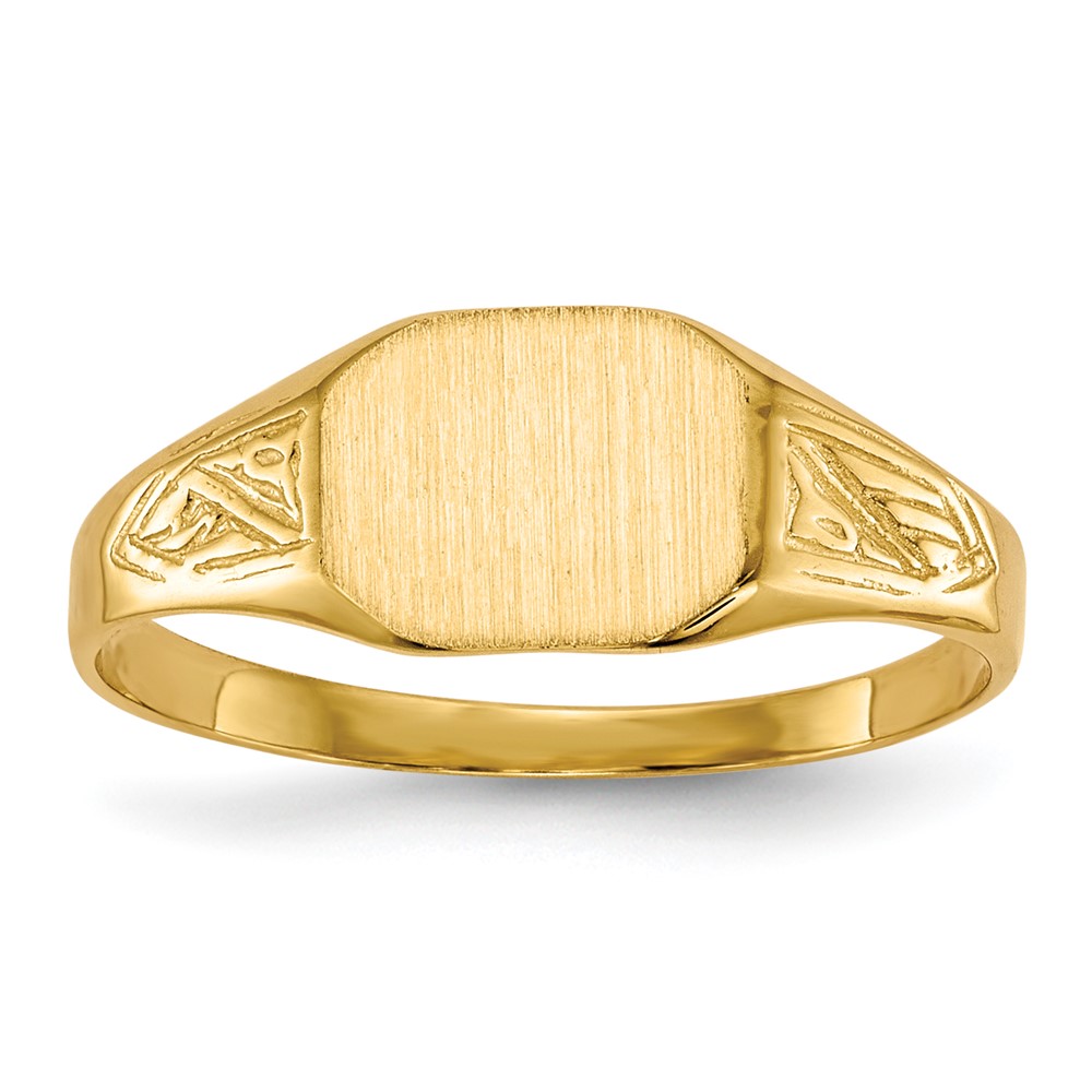 14k 7.0×8.5mm Open Back Signet Ring