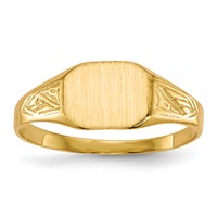 14K Yellow Gold 8.5x 7.0mm Octagon Open Back Signet Ring view 1