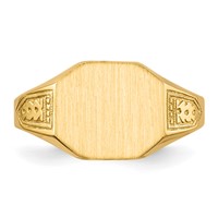 14K Yellow Gold 11.0x 9.0mm Octagon Open Back Signet Ring view 4