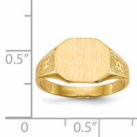 14K Yellow Gold 11.0x 9.0mm Octagon Open Back Signet Ring view 5