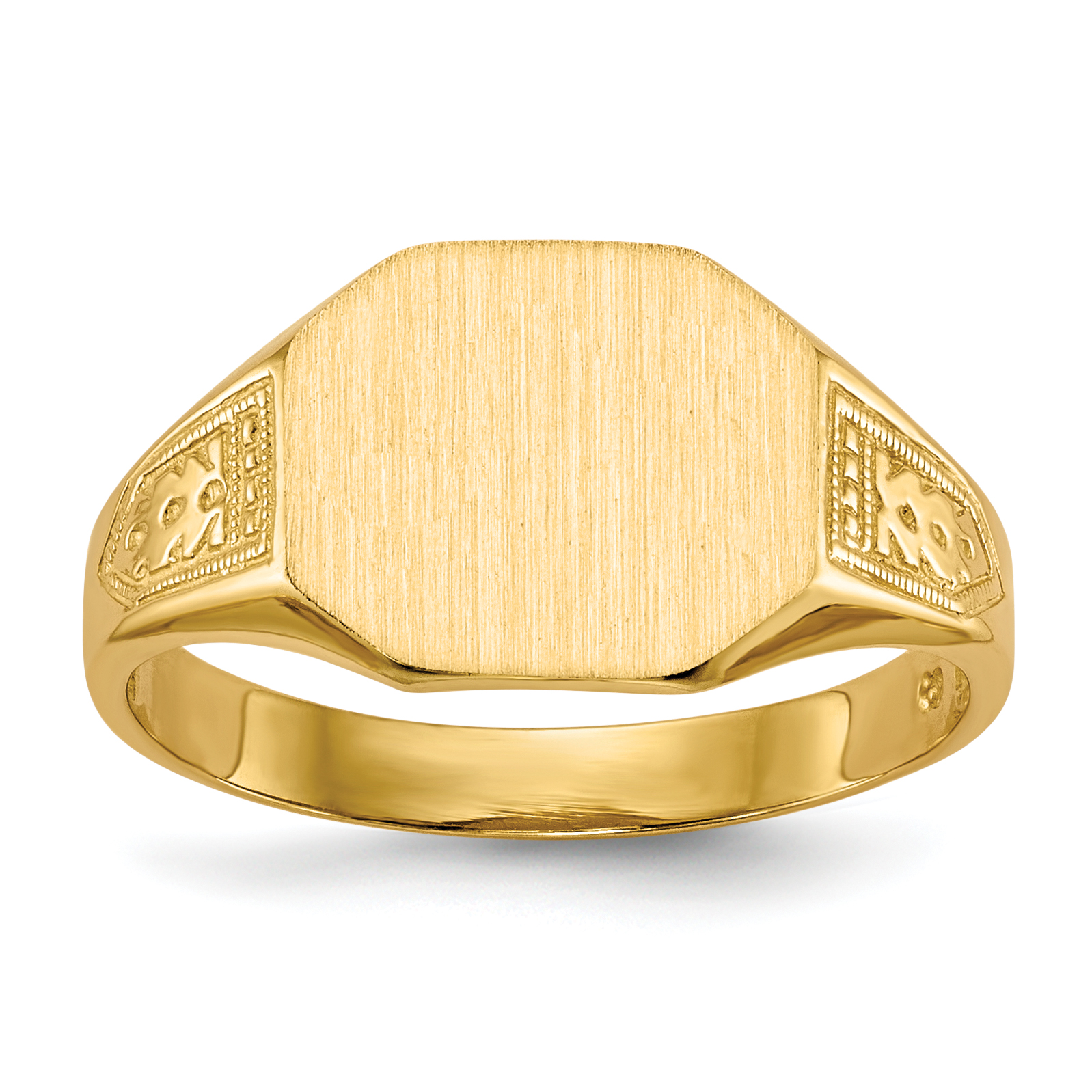 10k 9.0x11.0mm Open Back Signet Ring (10RS346)