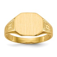 14K Yellow Gold 11.0x 9.0mm Octagon Open Back Signet Ring view 1