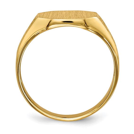 14k 11.0x9.0mm Octagon Open Back Signet Ring