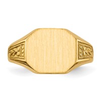 14K 11.0x9.0mm Octagon Open Back Signet Ring view 4