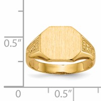 14K 11.0x9.0mm Octagon Open Back Signet Ring view 5