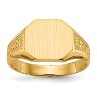14K 11.0x9.0mm Octagon Open Back Signet Ring view 1
