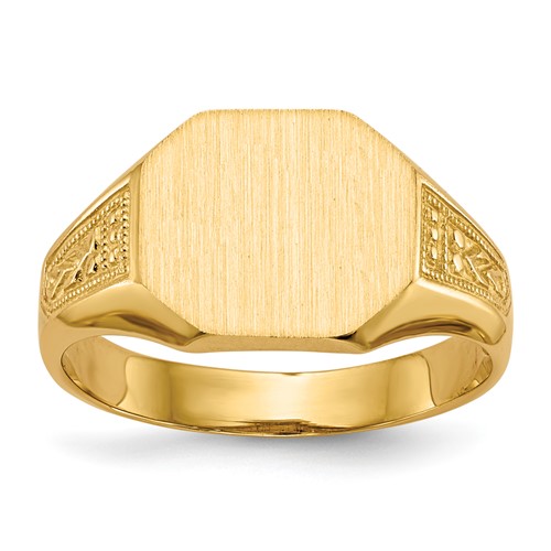 14k 11.0x9.0mm Open Back Signet Ring