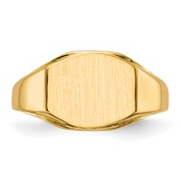 14K Yellow Gold 11.5x8.5mm Hexagon Open Back Signet Ring view 4