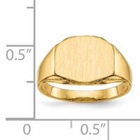 14K Yellow Gold 11.5x8.5mm Hexagon Open Back Signet Ring view 5
